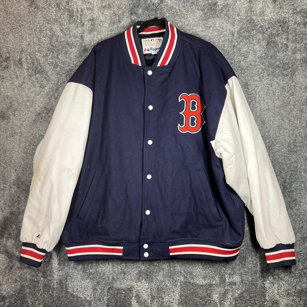 Boston Red Sox Jacket Mens 3XL Blue MLB Baseball Majestic Varsity Letterman